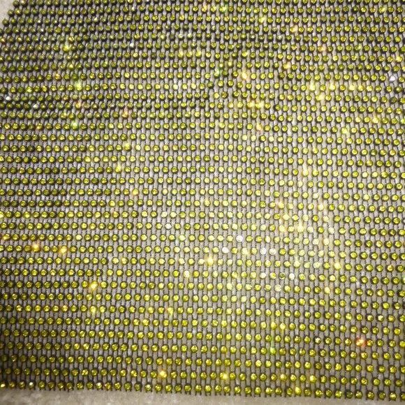 Yellow sparkly rhinestones backless halter crop top - festival ready! - Picture 4 of 10